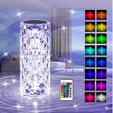 Crystal Table Lamp Rose Lamp With Touch Control