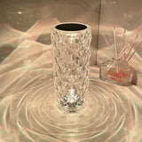 Crystal Table Lamp Rose Lamp With Touch Control